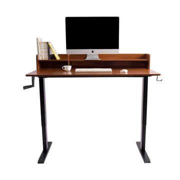 Manual Standing Desk-47x24 Inch-Black&Brown - Sinfinate