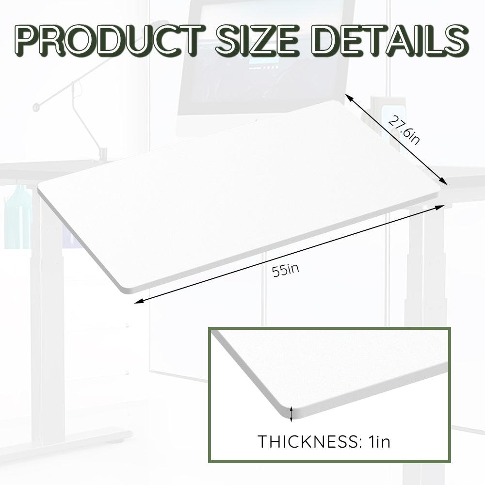 Universal Solid Table Top Laminate One Piece Desk Top for Standing Desk Frame/Desk Legs/Desk Base, Waterproof - Sinfinate