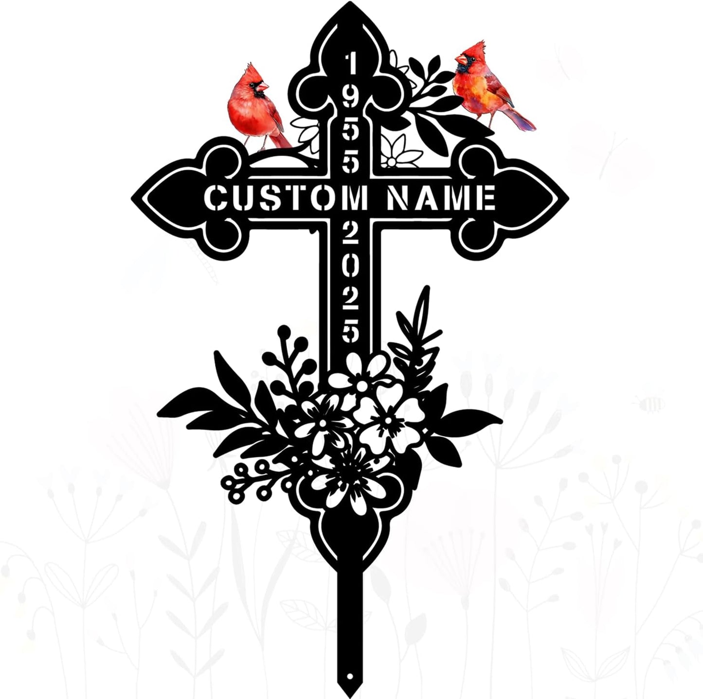 Custom Cardinal Metal Cross Address Signs