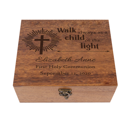 Custom Wooden Prayer Box – Personalized Keepsake for Prayer Cards, Rosary & Scriptures – Handmade Christian Gift