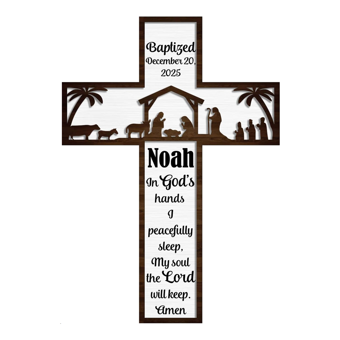 Personalized Wooden Cross for Baptism