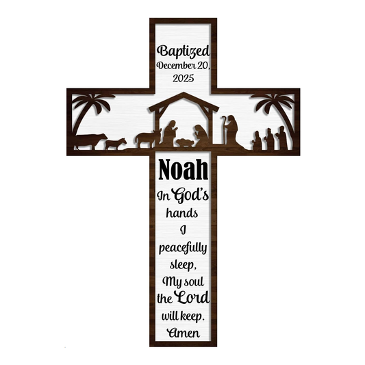 Personalized Wooden Cross for Baptism