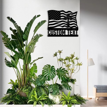 Custom Cross Metal Cross Signs – With Flag Design