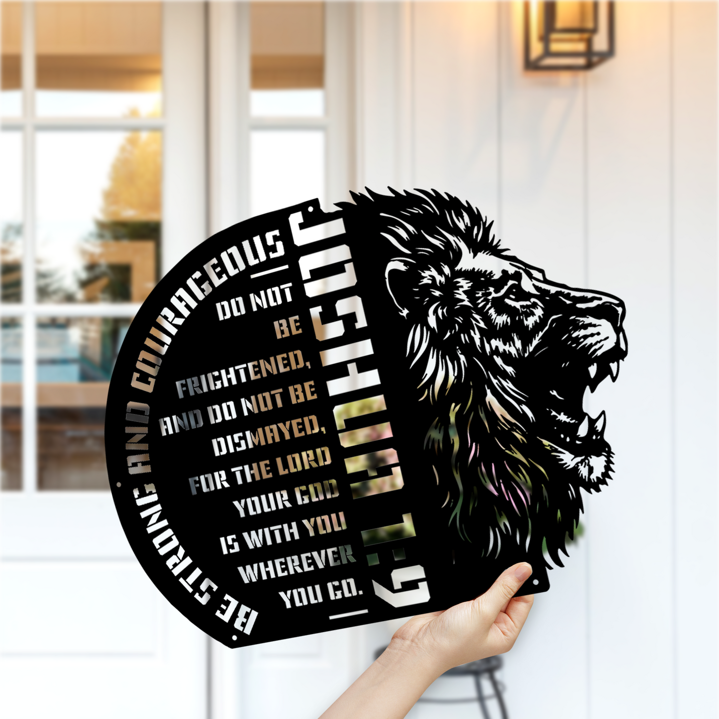 Custom Lion Metal Cross Signs