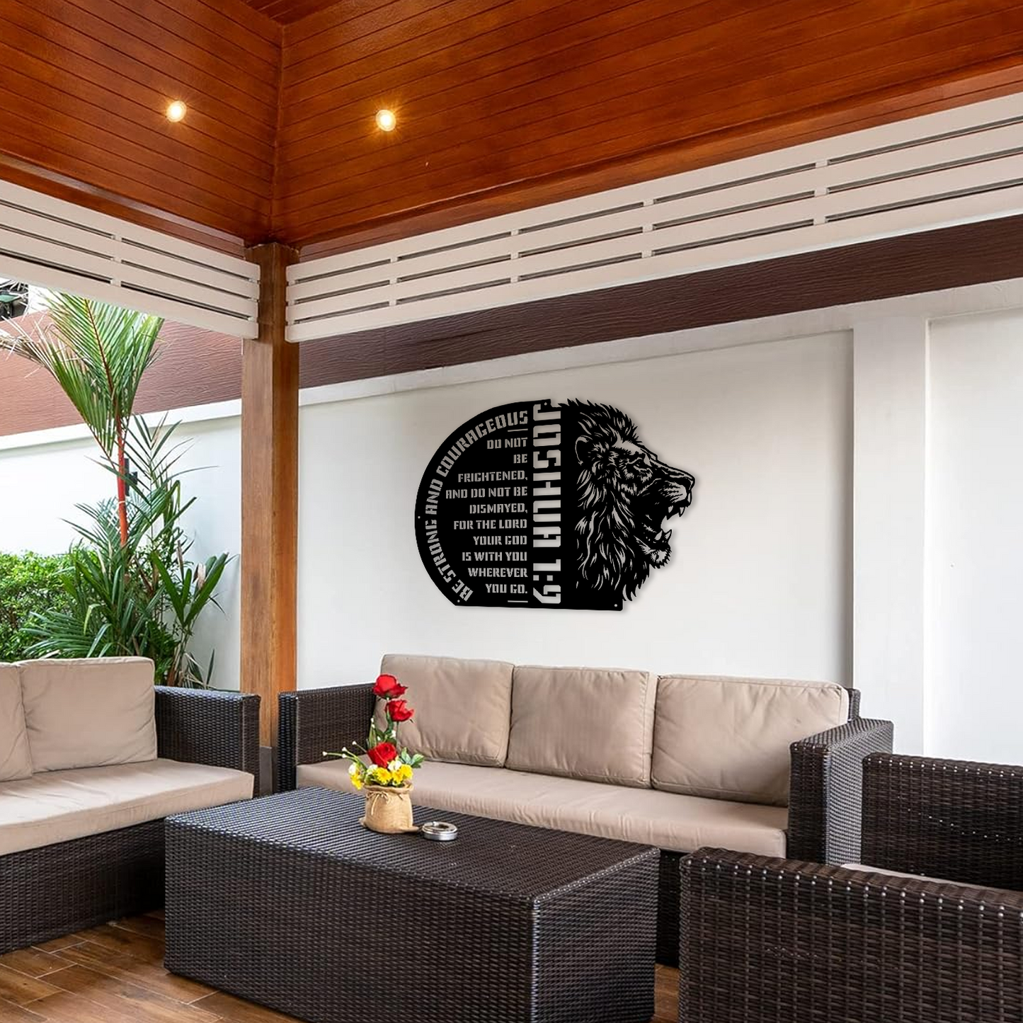 Custom Lion Metal Cross Signs