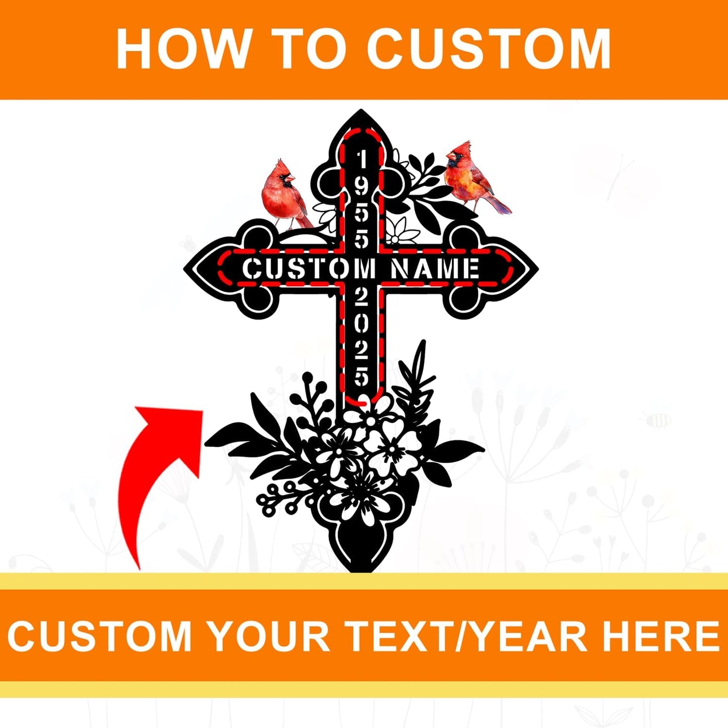 Custom Cardinal Metal Cross Address Signs