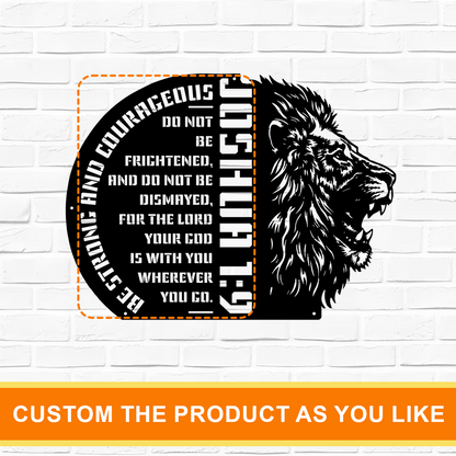 Custom Lion Metal Cross Signs
