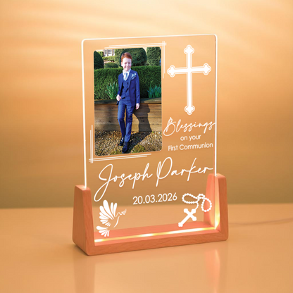 Personalized Newborn Gift – Acrylic Photo Frame with Name, Milestone & Nursery Decor