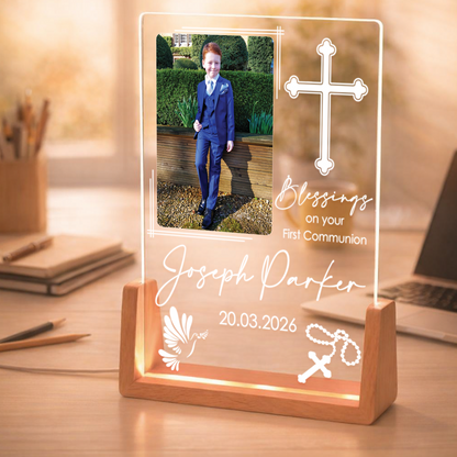 Personalized Newborn Gift – Acrylic Photo Frame with Name, Milestone & Nursery Decor