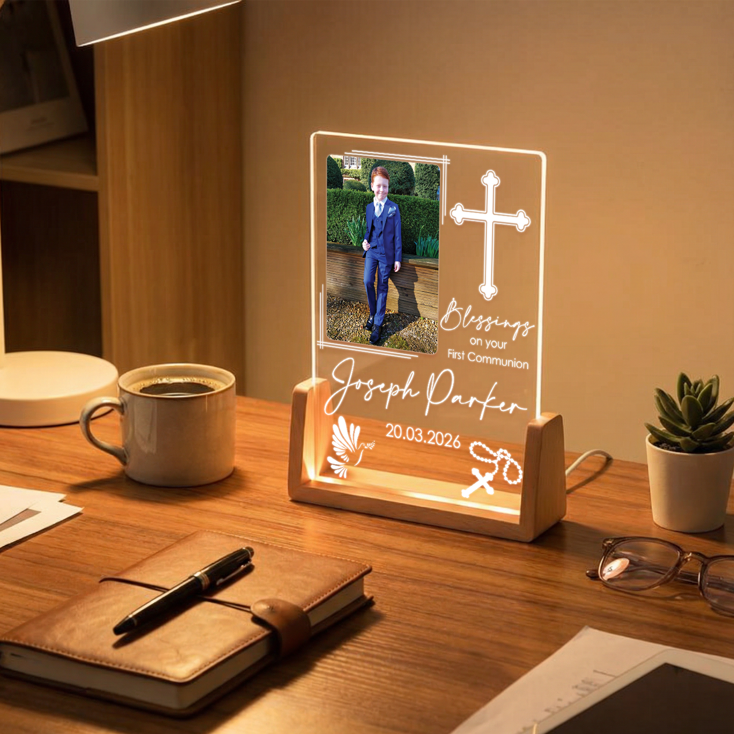 Personalized Newborn Gift – Acrylic Photo Frame with Name, Milestone & Nursery Decor
