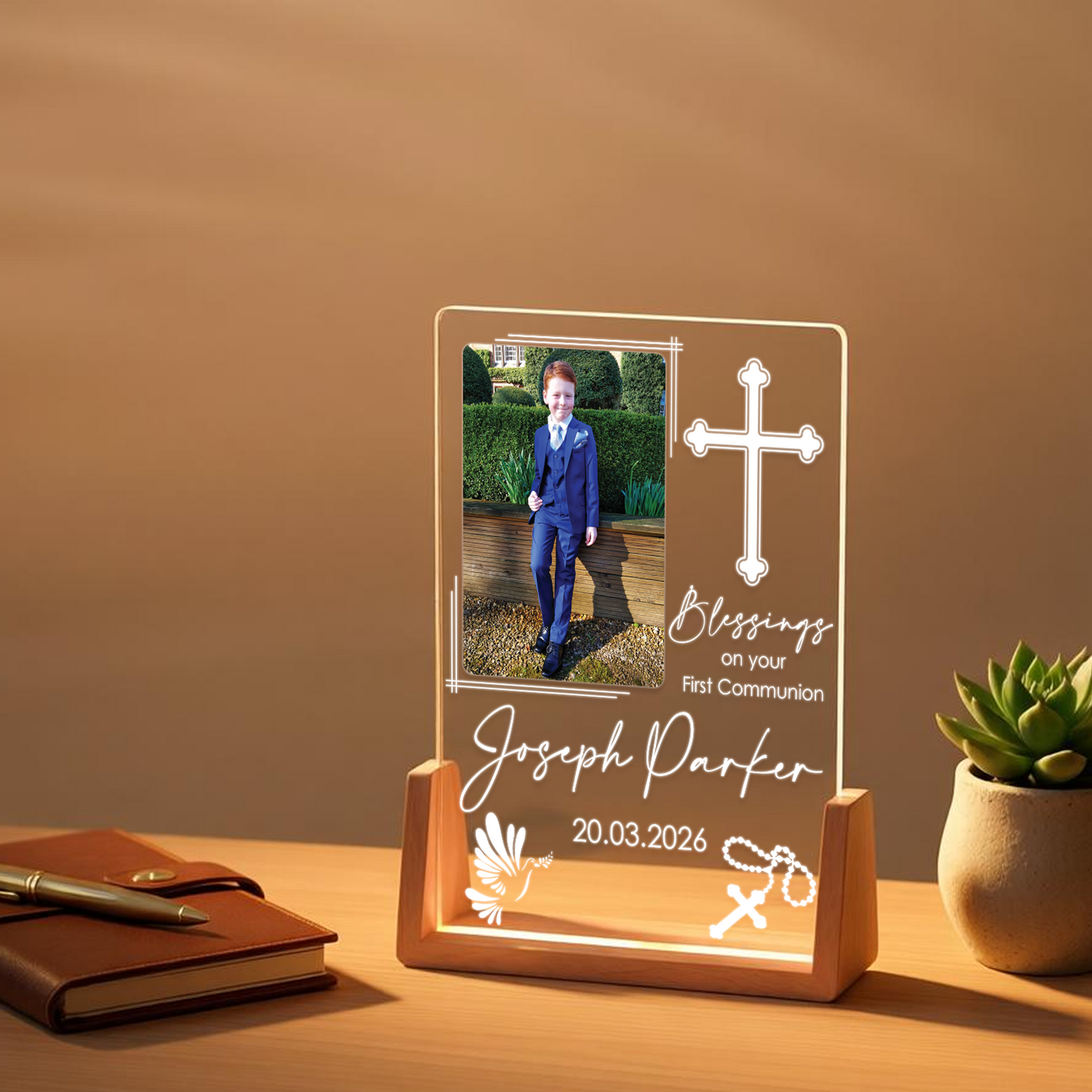 Personalized Newborn Gift – Acrylic Photo Frame with Name, Milestone & Nursery Decor