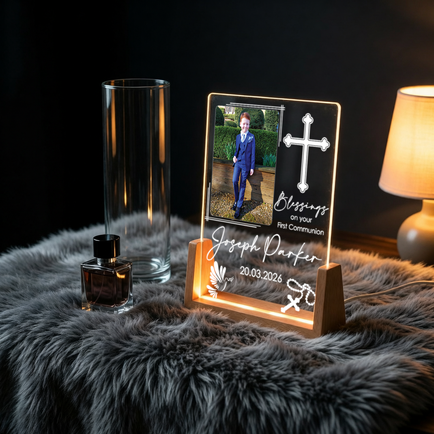 Personalized Newborn Gift – Acrylic Photo Frame with Name, Milestone & Nursery Decor