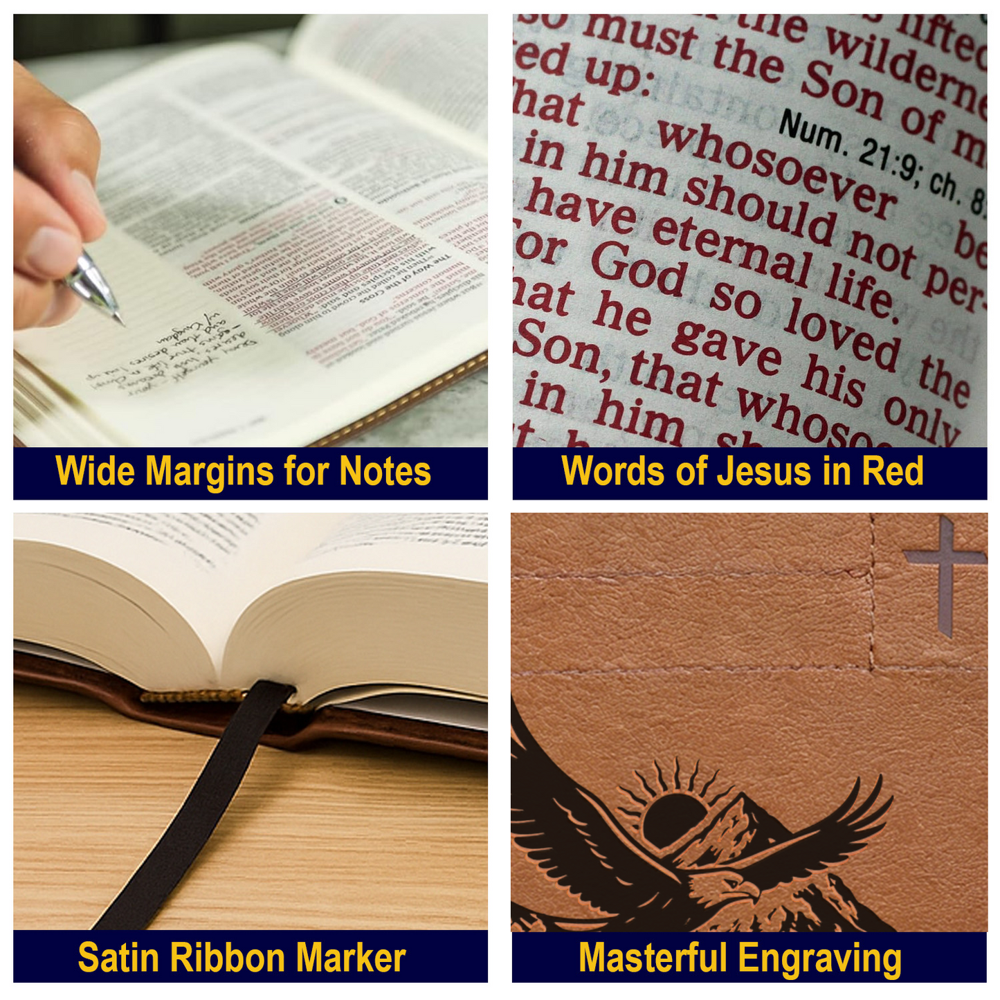 Personalized Engraved Bible, Personalized Name Engraving Gift for Church, Wedding, Baptism, Birthday