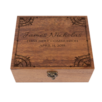 Custom Wooden Prayer Box – Personalized Memory Keepsake for Prayer Cards, Rosary & Scriptures – Handmade Christian Gift
