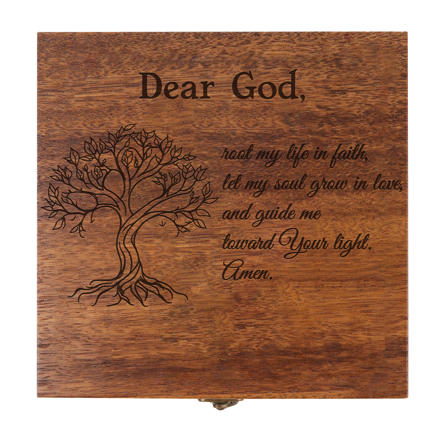 Custom Wooden Prayer Box – Personalized Keepsake for Prayer Cards, Rosary & Scriptures – Handmade Christian Gift