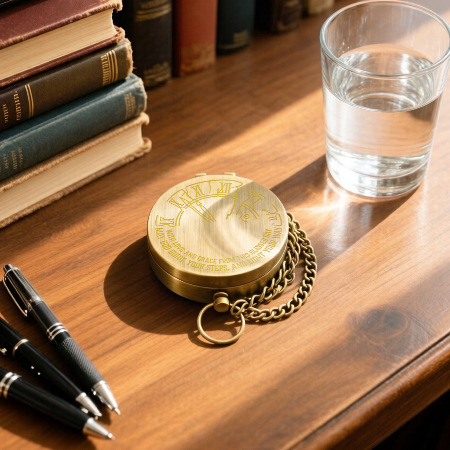 Custom Engraved Compass – A Faithful Gift for Baptism & Confirmation &Graduation