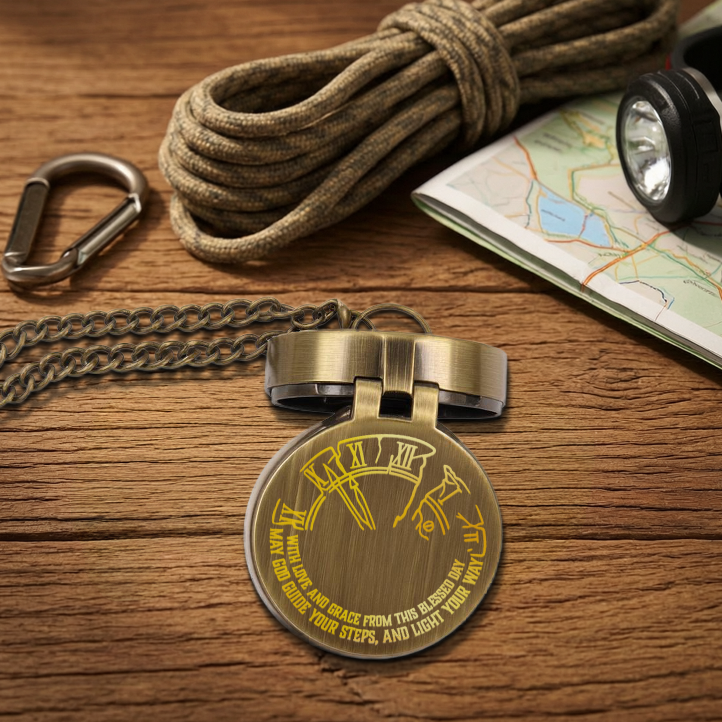 Custom Engraved Compass – A Faithful Gift for Baptism & Confirmation &Graduation