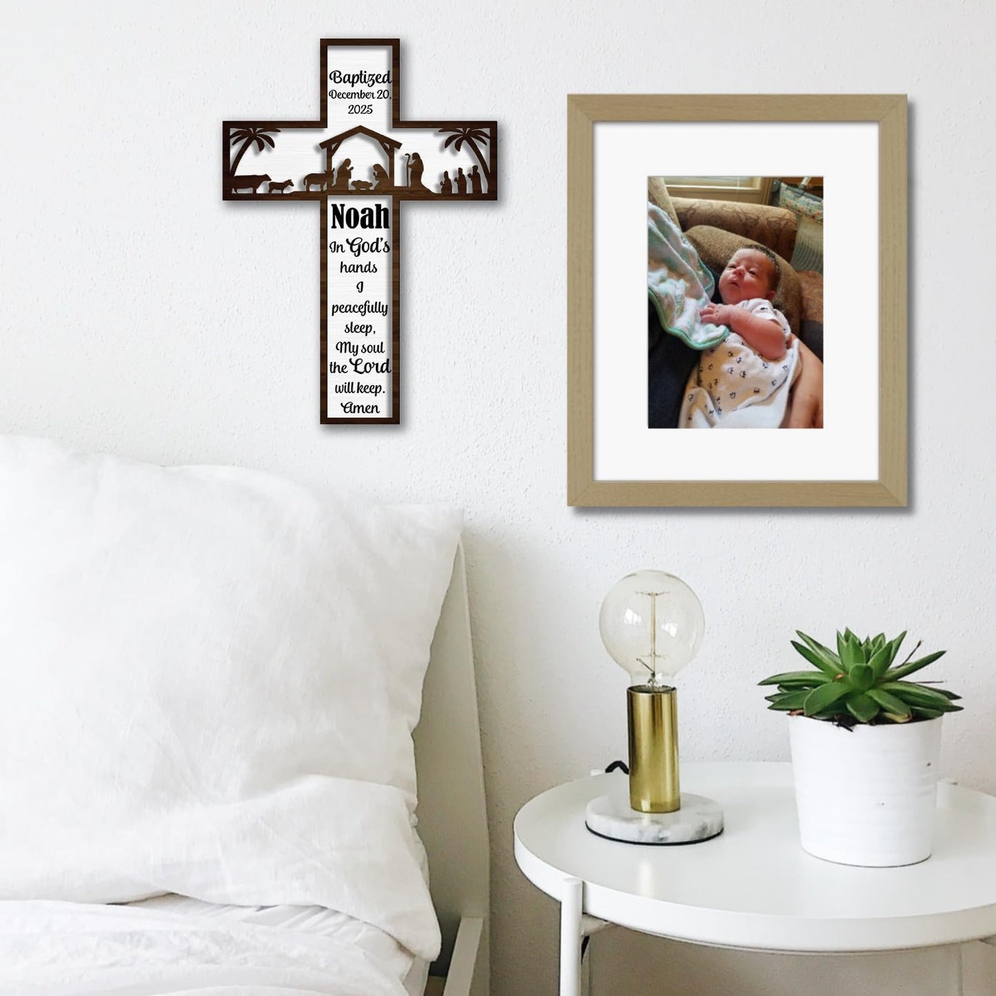 Personalized Wooden Cross for Baptism