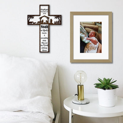 Personalized Wooden Cross for Baptism