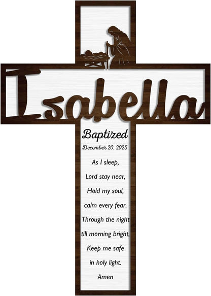 Personalized Wooden Cross for Baptism