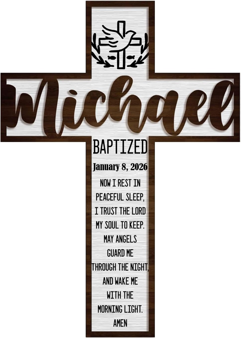 Personalized Wooden Cross for Baptism
