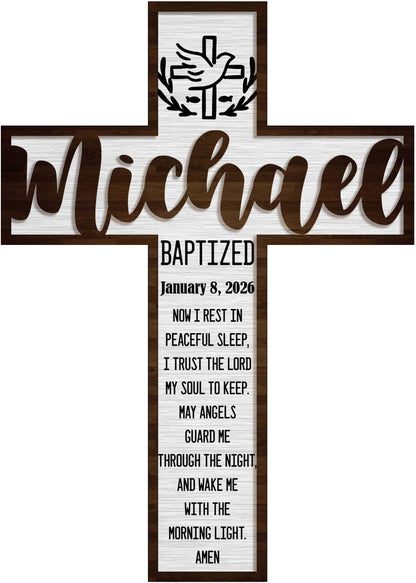 Personalized Wooden Cross for Baptism