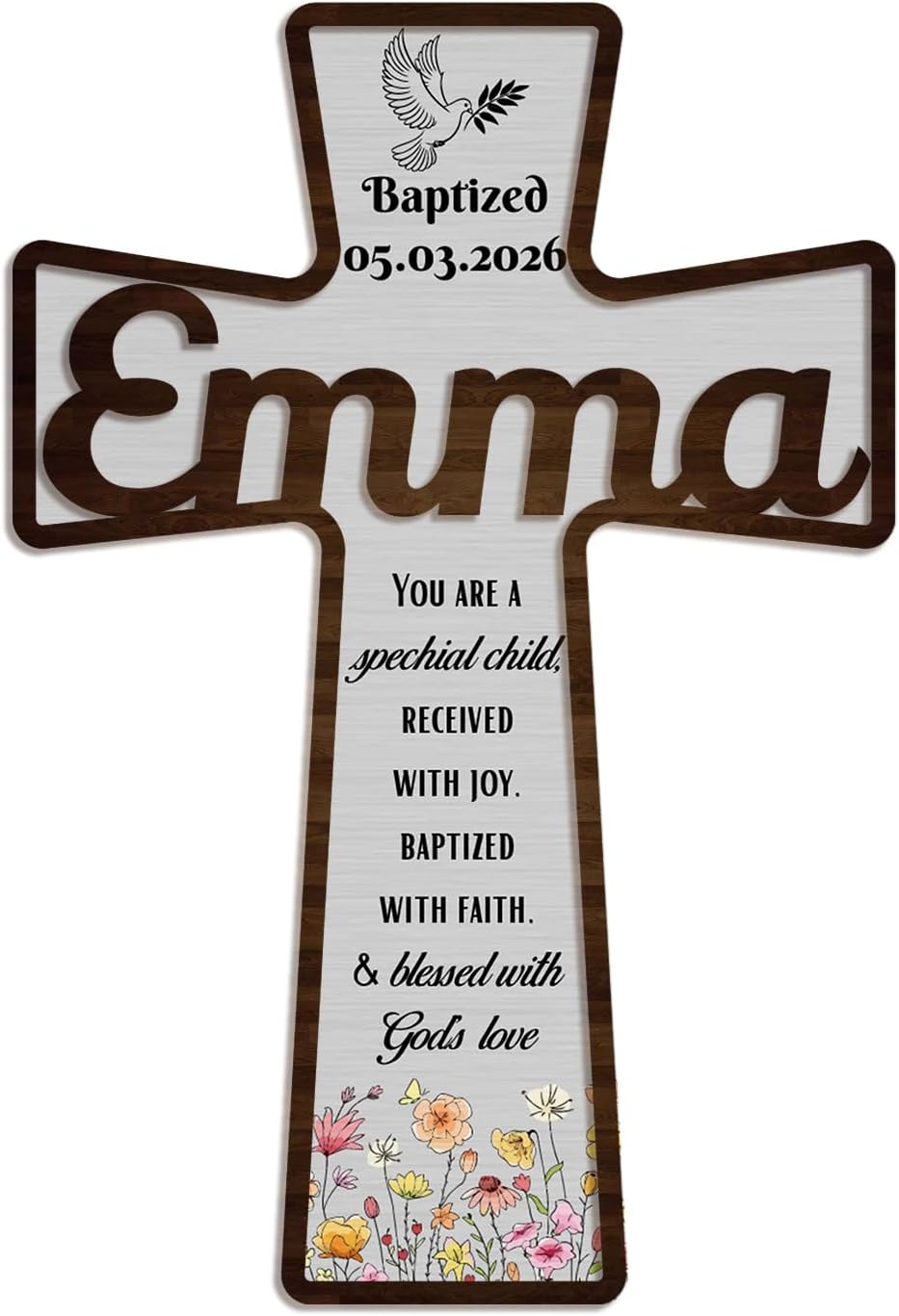 Personalized Wooden Cross for Baptism