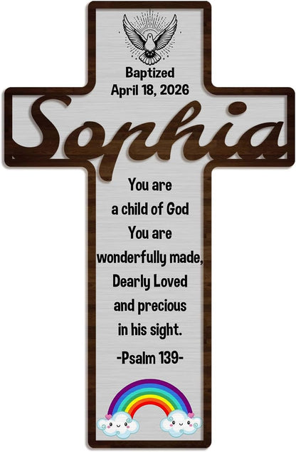 Personalized Wooden Cross for Baptism