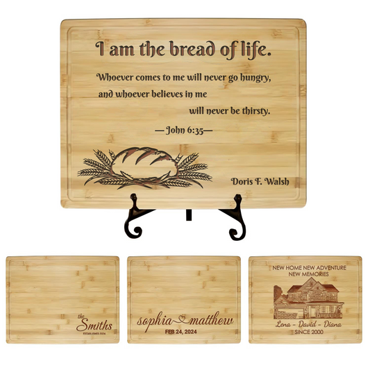 Custom Bamboo Cutting Boards with Bible Verse