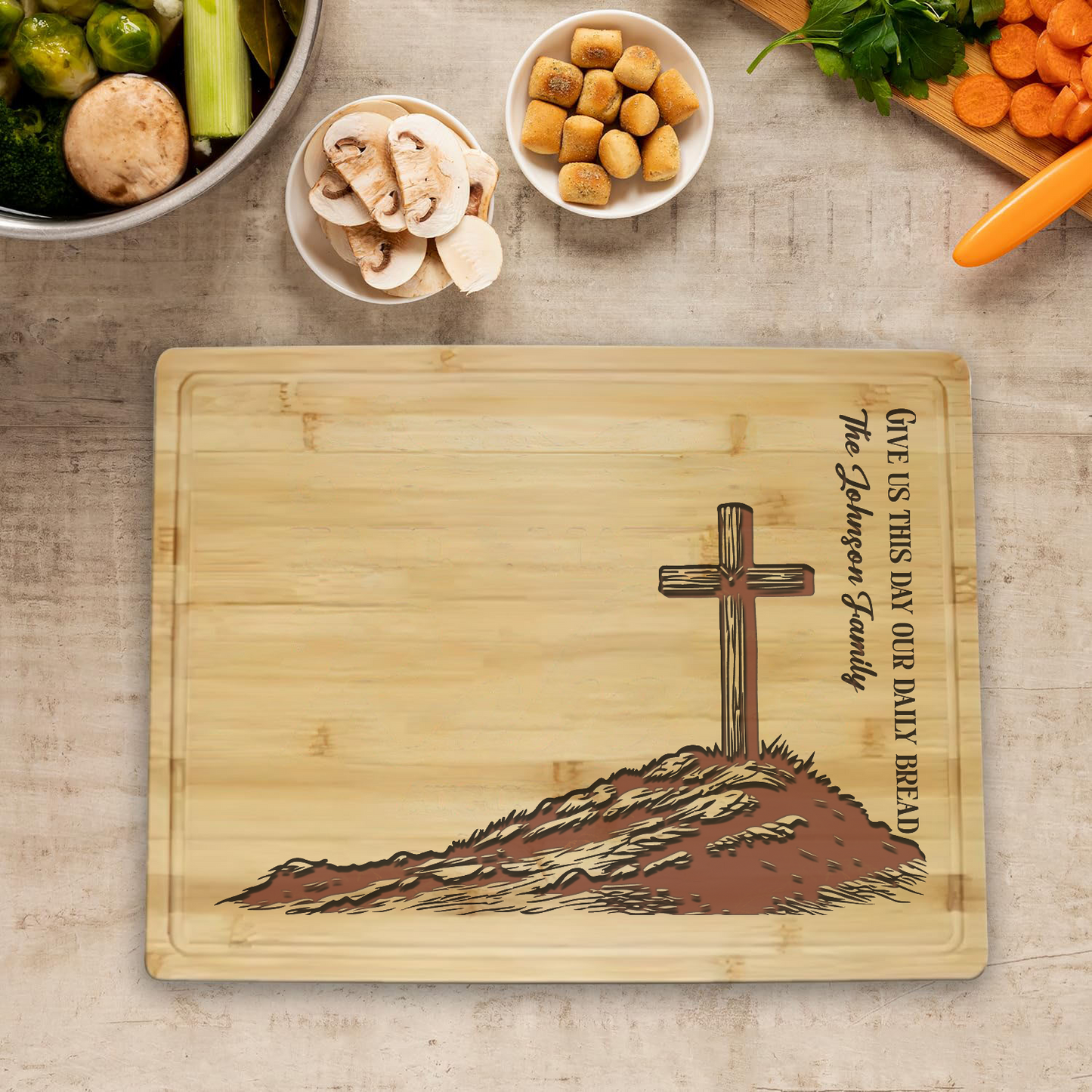 Custom Bamboo Cutting Boards with Bible Verse