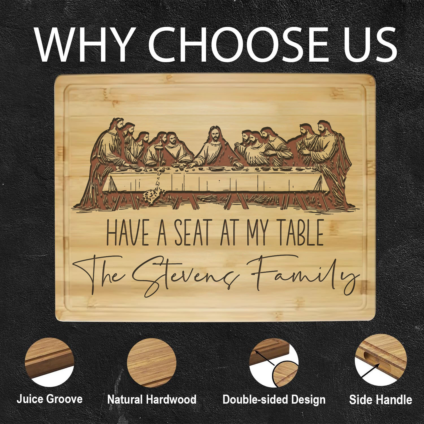 Custom Bamboo Cutting Boards with Bible Verse