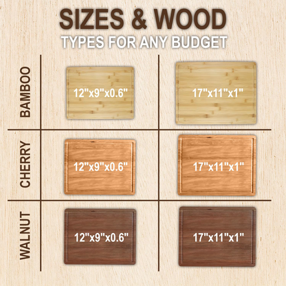 Custom Bamboo Cutting Boards with Bible Verse