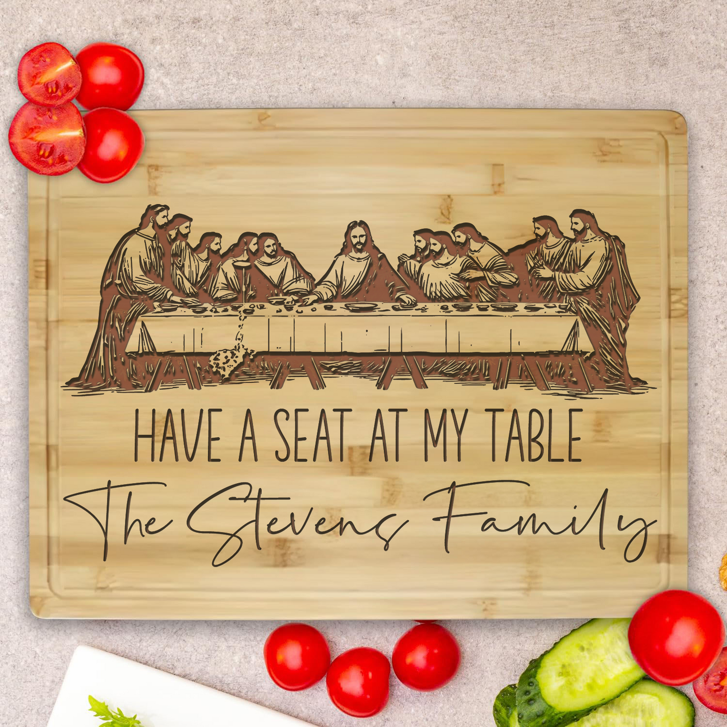 Custom Bamboo Cutting Boards with Bible Verse