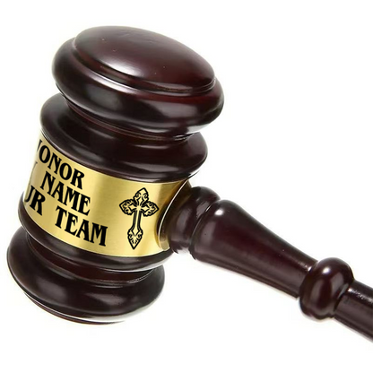 Personalized Wooden Gavel and Sound Block Set with Bible Verse