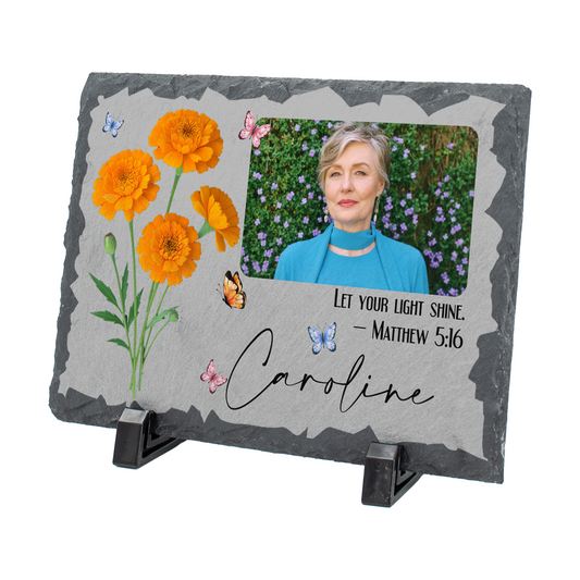 Personalized Picture Slate Frame, Customized Photo Print Stone for Mother