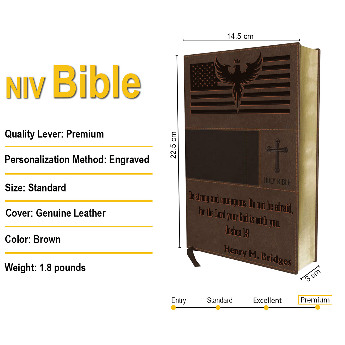 Personalized Engraved Bible, Personalized Name Engraving Gift for Church, Wedding, Baptism, Birthday