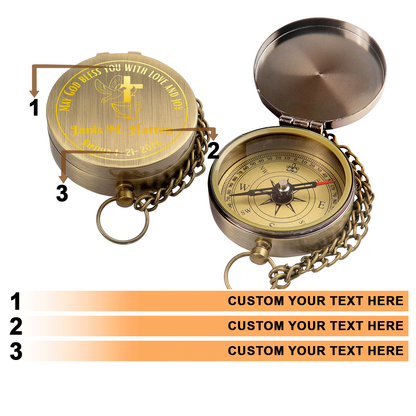 Custom Engraved Compass – A Faithful Gift for Baptism & Confirmation &Graduation