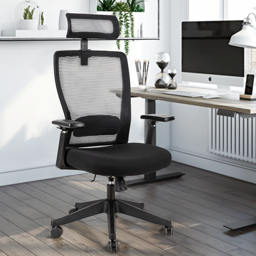 Ergonomic Mesh Office Chair- High Back with Headrest Enlarged Cushion