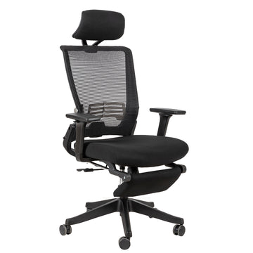 Foldable Mesh Office Chair- High Back with Headrest, Footrest