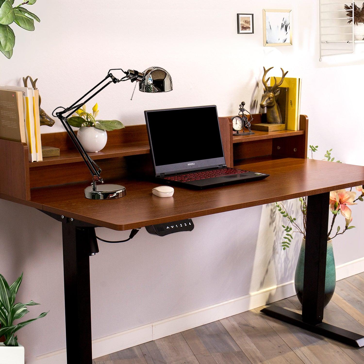 Electric Standing Desk-47x24 Inch-Black&Brown - Sinfinate