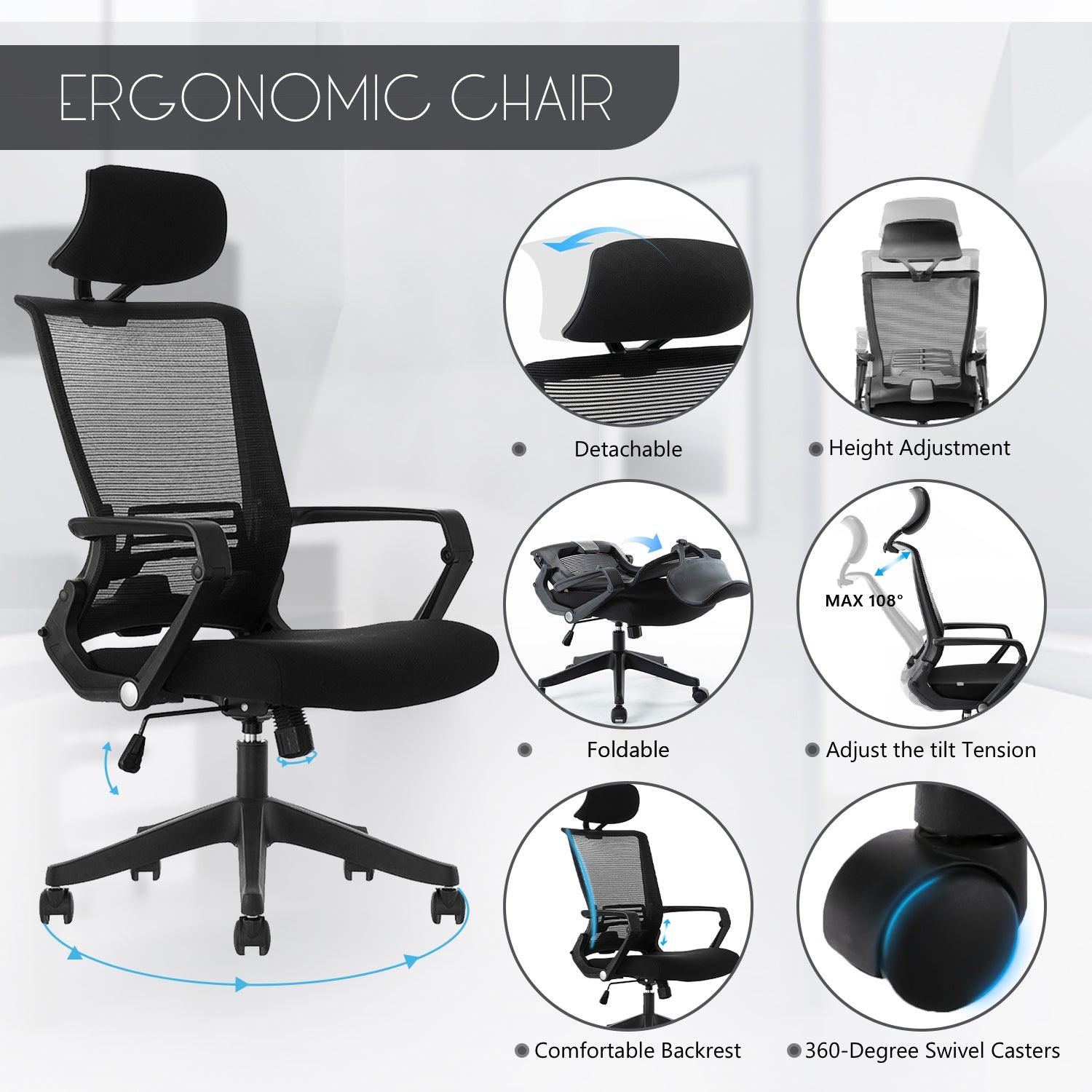 Foldable Mesh Office Chair - Sinfinate