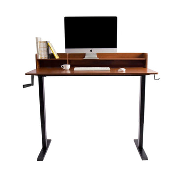 Manual Standing Desk-47x24 Inch-Black&Brown